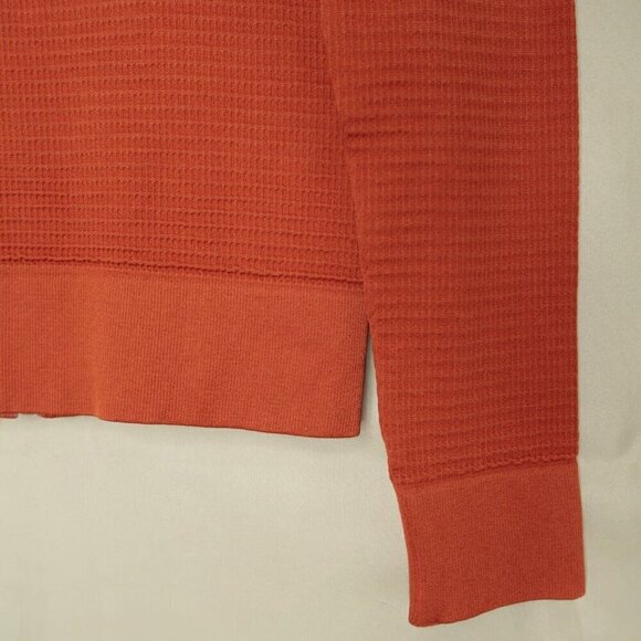 Aura Active Full Zip Jacket Stretch Waffle Burnt Orange Long Sleeve Womens S/M - Picture 10 of 11